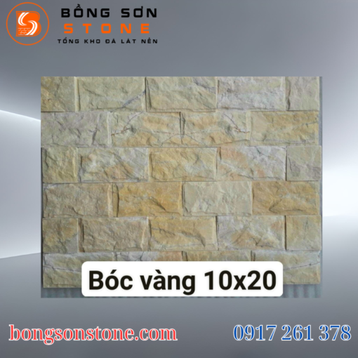 Đá bóc vàng 10x20 soi cạnh ốp tường