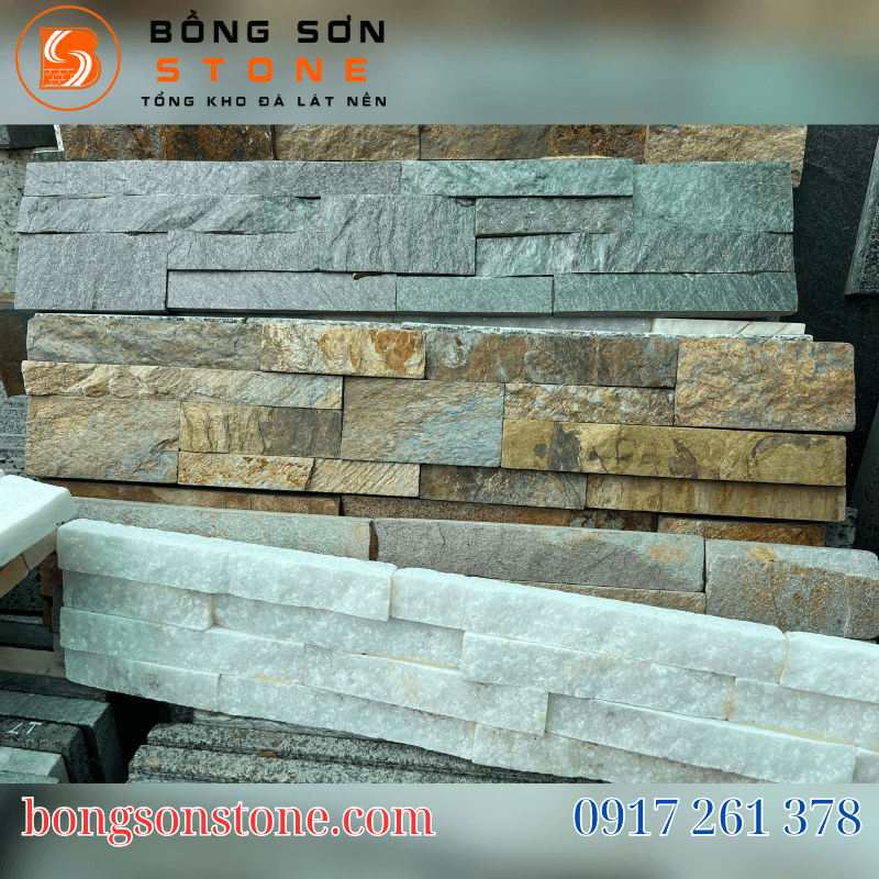 Đá ghép ốp tường 10x50cm 4 Đá ghép ốp tường tự nhiên phù hợp với mọi không gian nội ngoại thất