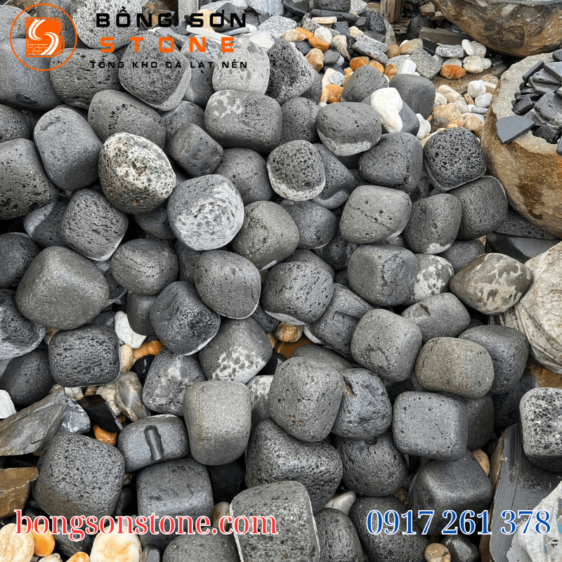 Đá Ong Xám cuội quay trang trí 5 Đá cuội Ong Xám tự nhiên tại Bồng Sơn Stone đa dạng kích thước