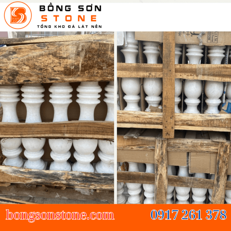 Lan can lục bình đá trắng tự nhiên 3 Màu trắng của lục bình đá mang lại cảm giác tinh khiết, thanh lịch