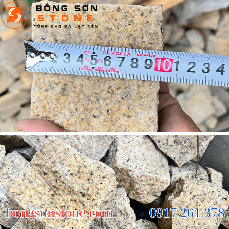 Đá Cubic vàng 10x10x5cm 3 Đá Cubic vàng granite
