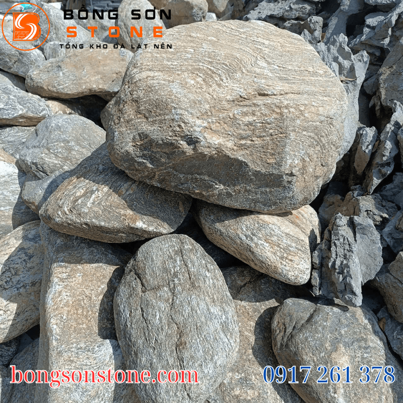 Đá cuội vân mây trang trí tiểu cảnh, sân vườn, hòn non bộ 4 Đá cuội vân mây được ứng dụng làm tiểu cảnh, sân vườn, hòn non bộ