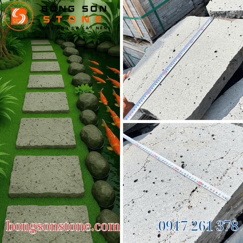 Đá thớt bước dậm ong xám cho sân vườn, tiểu cảnh, hồ cá 5 Đá thớt ong xám có giá thành phù hợp, độ bền cao và không cần bảo dưỡng nhiều