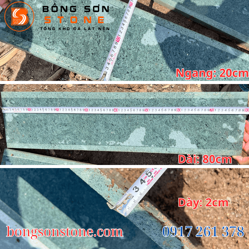 Đá xanh thanh hóa cà viền 20x80x2cm lát nền bền đẹp, sang trọng 2 Đá xanh thanh hóa cà viền kích thước 20x80x2cm