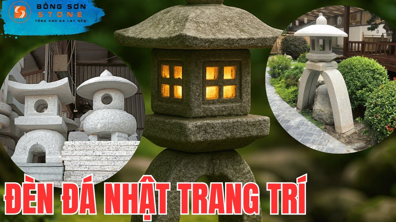 Đèn đá trang trí hồ cá tạo điểm nhấn nổi bật, giúp không gian sân vườn thêm sinh động khi về đêm.
