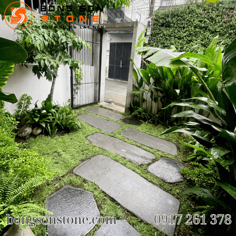Trang trí sân vườn bằng đá bước dạo kết hợp sỏi đẹp chuẩn kiến trúc sư 4 Trang trí sân vườn bằng đá bước dạo kết hợp sỏi đẹp