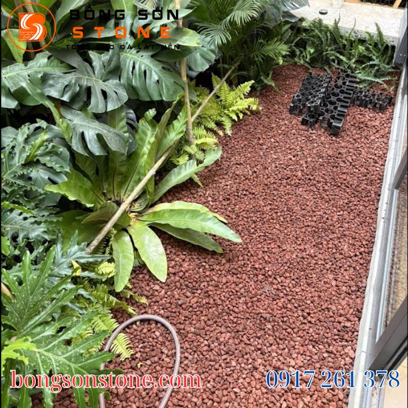 Đá nham thạch đỏ lọc nước, rải sân vườn, tiểu cảnh 3 Đá nham thạch đỏ rải sân vườn, tiểu cảnh