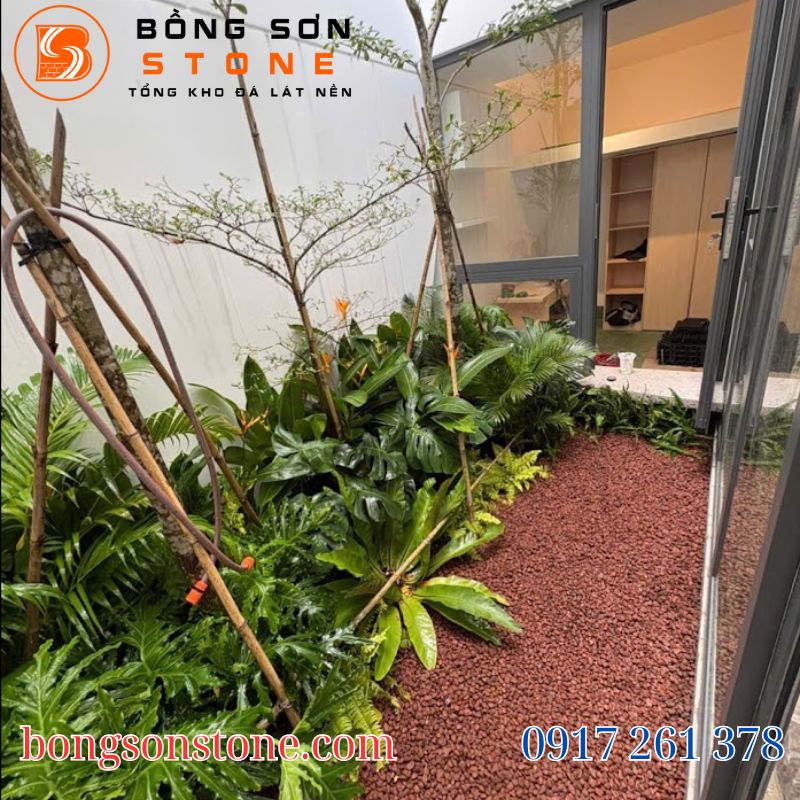 Đá nham thạch đỏ lọc nước, rải sân vườn, tiểu cảnh 4 da nham thach do 2