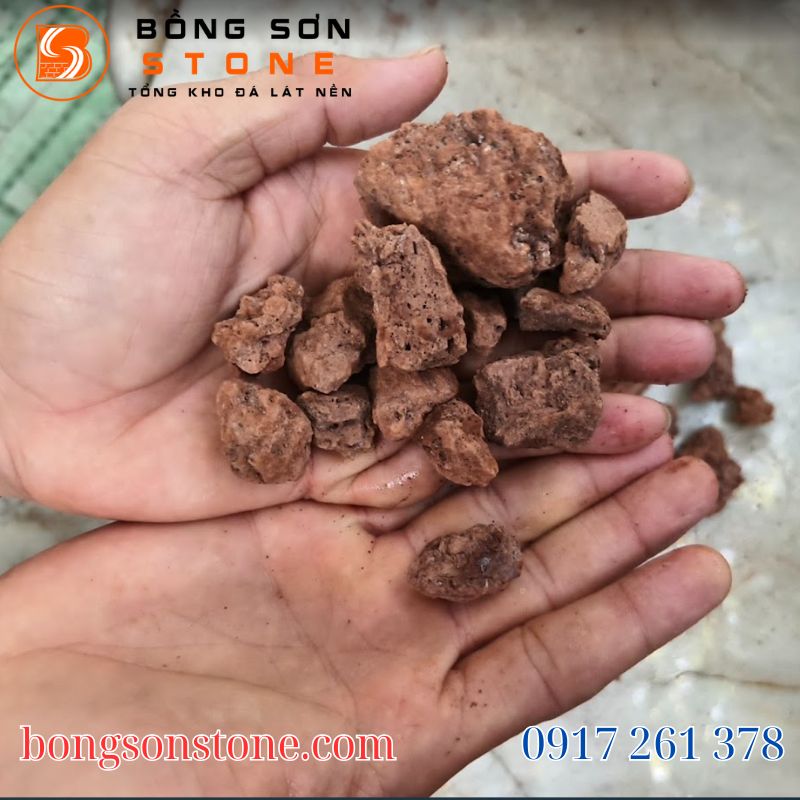 Đá nham thạch đỏ lọc nước, rải sân vườn, tiểu cảnh 2 Đá nham thạch đỏ
