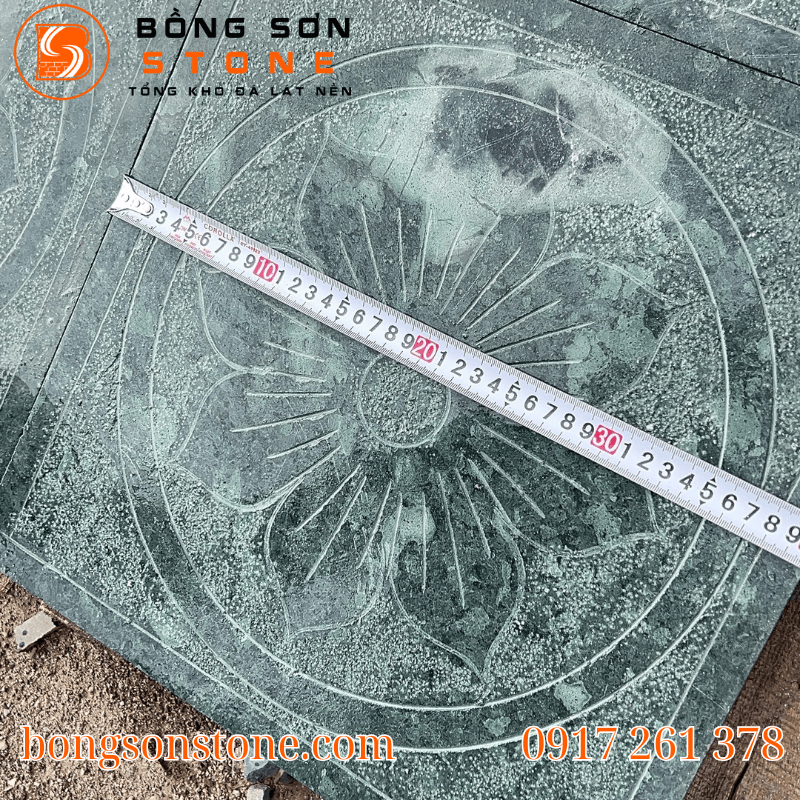 Đá xanh Thanh Hóa hoa văn 40x40x2cm