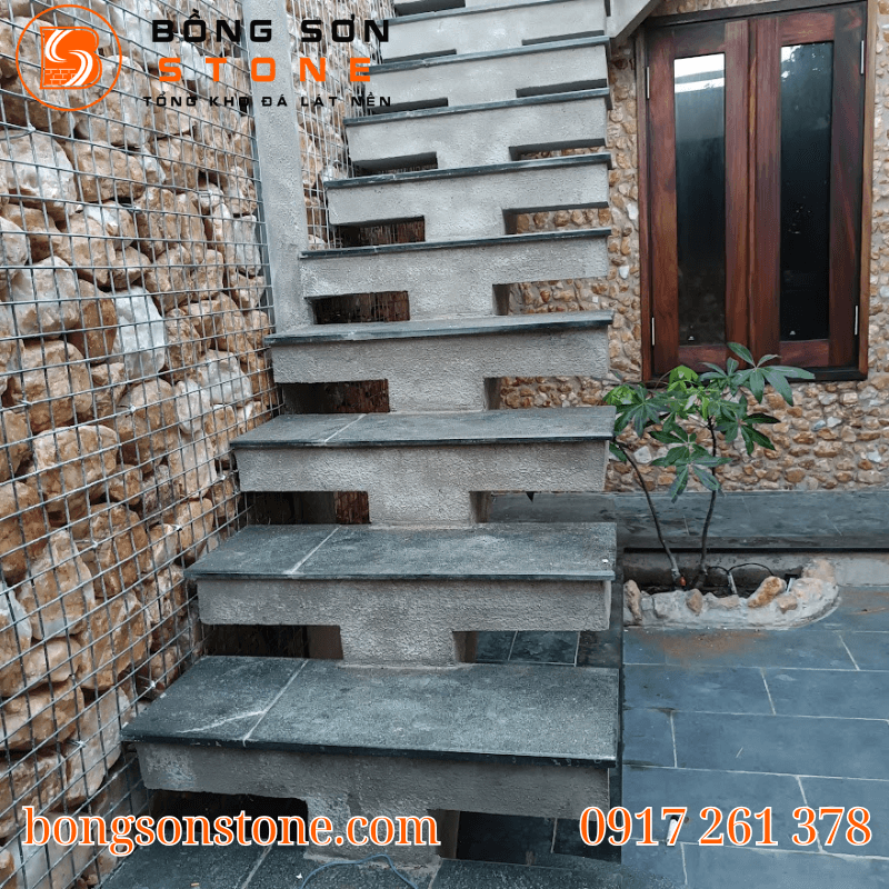 Đá Xanh Thanh Hóa ốp cầu thang chống trơn trượt tốt