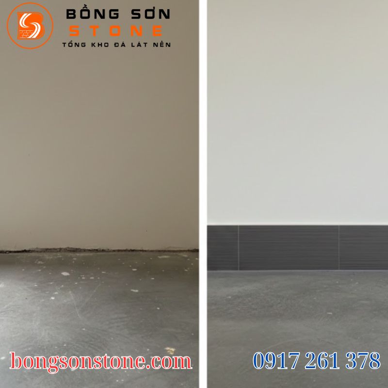 Giải đáp có nên ốp gạch chân tường không? Những điều gia chủ cần biết 3 Hình ảnh so sánh sự khác biệt trước và sau khi ốp gạch chân tường.