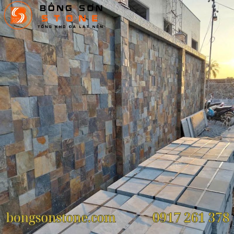 Đá Chẻ Lai Châu 20x20 Ốp Tường, Mặt Tiền, Hàng Rào Đẹp Sang 5 da che lai chau 20x20 2
