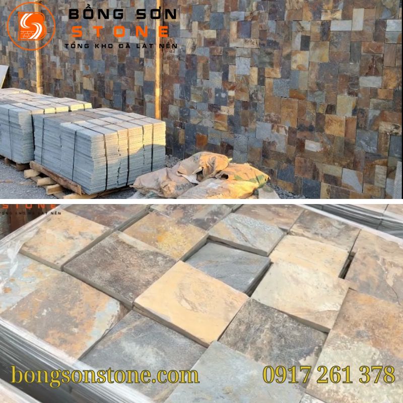 Đá Chẻ Lai Châu 20x20 Ốp Tường, Mặt Tiền, Hàng Rào Đẹp Sang 3 Kích thước 20x20cm rất dễ tính toán khối lượng thi công