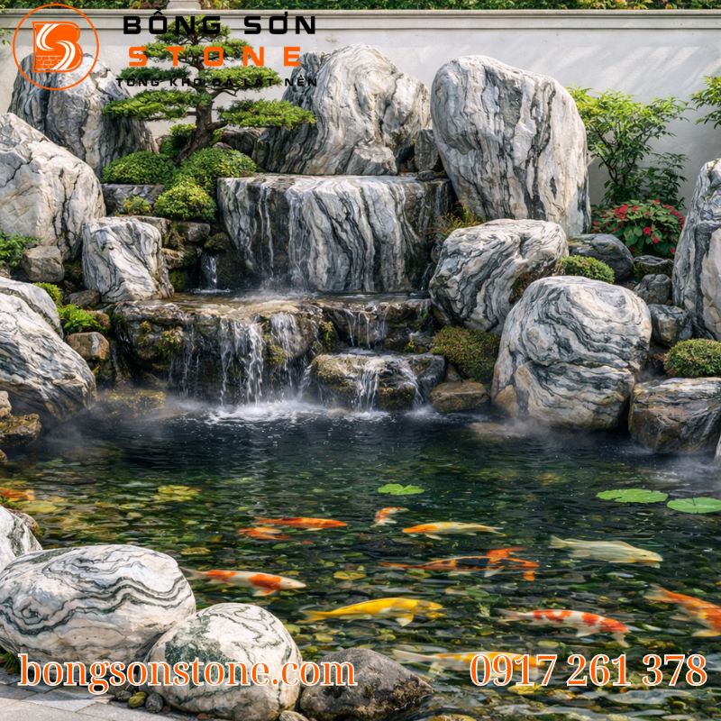   Đá tuyết sơn trong việc trang trí tiểu cảnh sân vườn