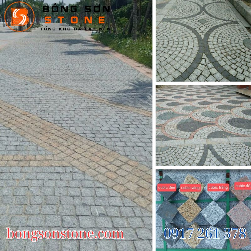 Hình ảnh đá Cubic 10x10x5cm lát sân vườn tạo hình cổ điển và chịu lực cực tốt