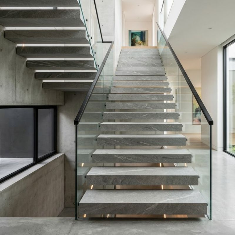 Xu hướng phối màu đá cầu thang tối giản