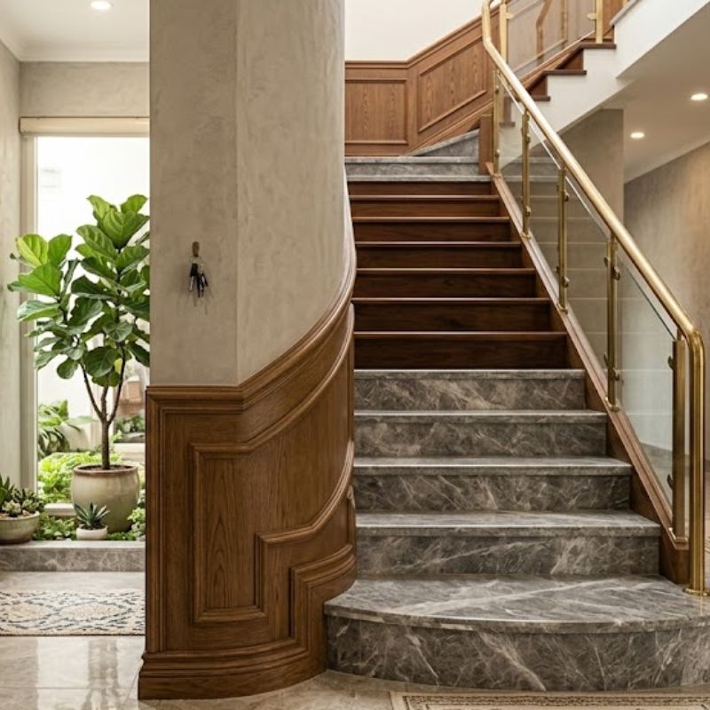    Hình so sánh các loại đá: granite, đá tự nhiên, đá nhân tạo