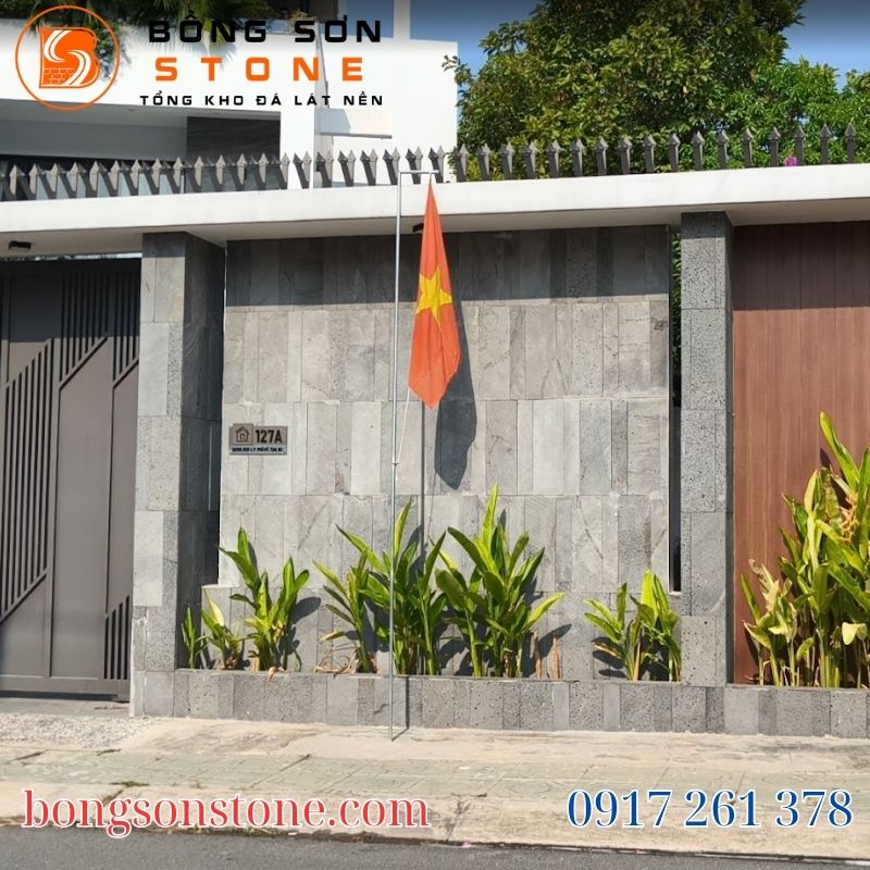 Mẫu đá ốp tường mặt tiền nhà