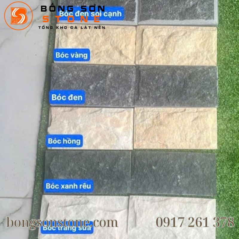 Các dòng đá ốp tường phòng ngủ phổ biến với đa dạng màu sắc, vân đá và phong cách thiết kế.
