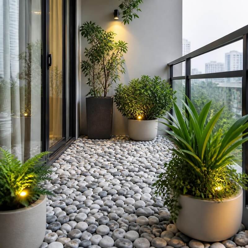 Lựa chọn sỏi trang trí ban công phù hợp với tải trọng sàn chung cư