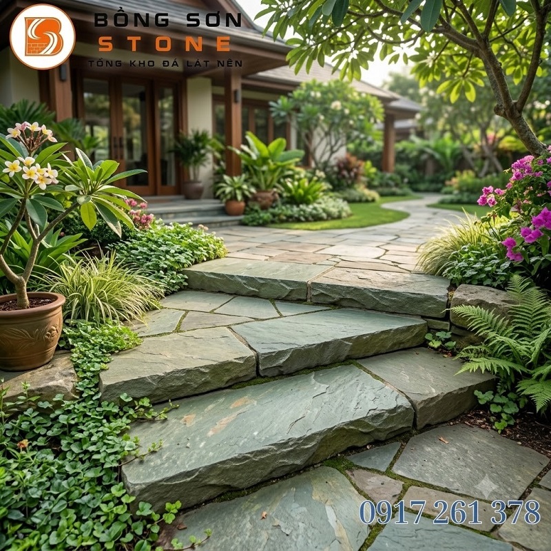 Tam Cấp Nên Dùng Đá Gì? So Sánh Đá Granite, Đá Xanh Và Đá Bazan 5 Nâng tầm không gian sống với đá xanh ốp bậc tam cấp tự nhiên